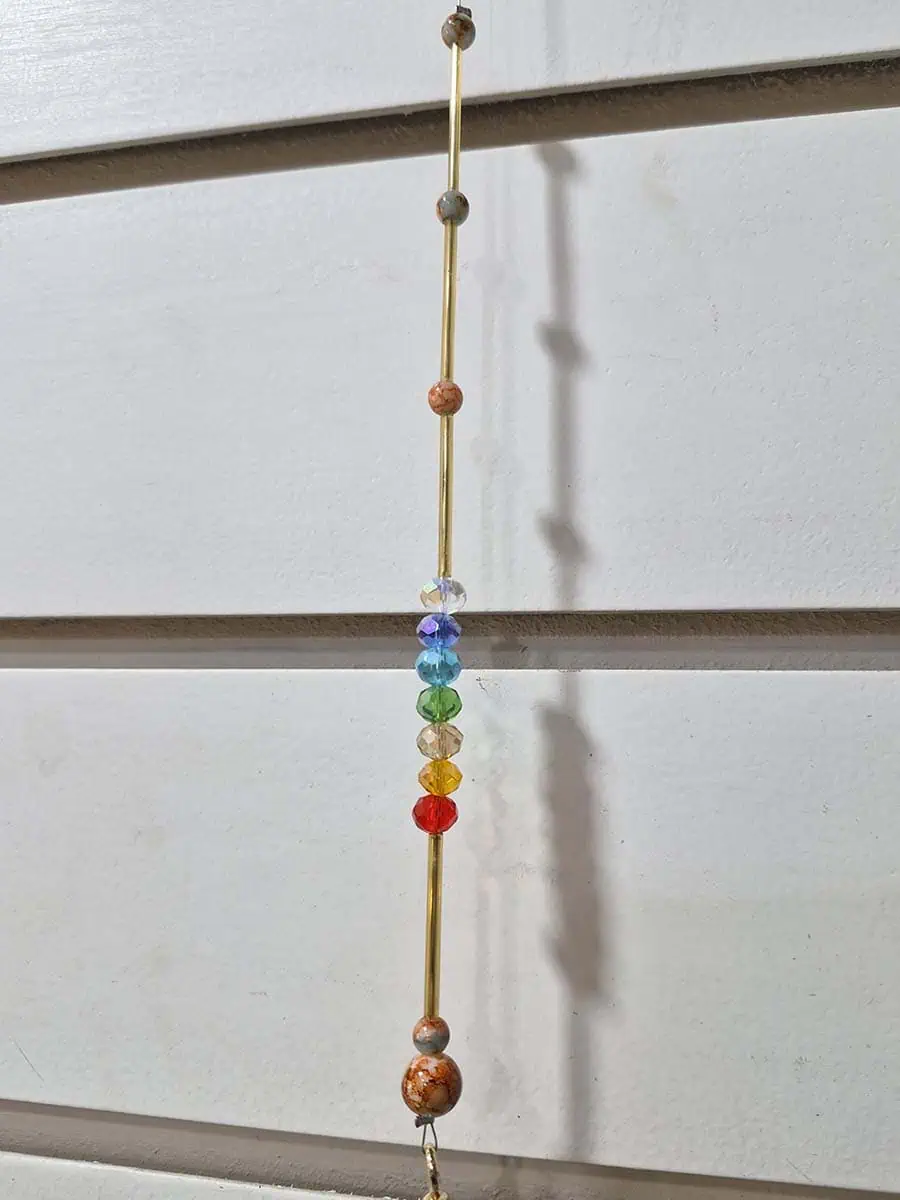 Atrapasol grande con Árbol de la Vida, piedras de los 7 chakras y esfera de cristal