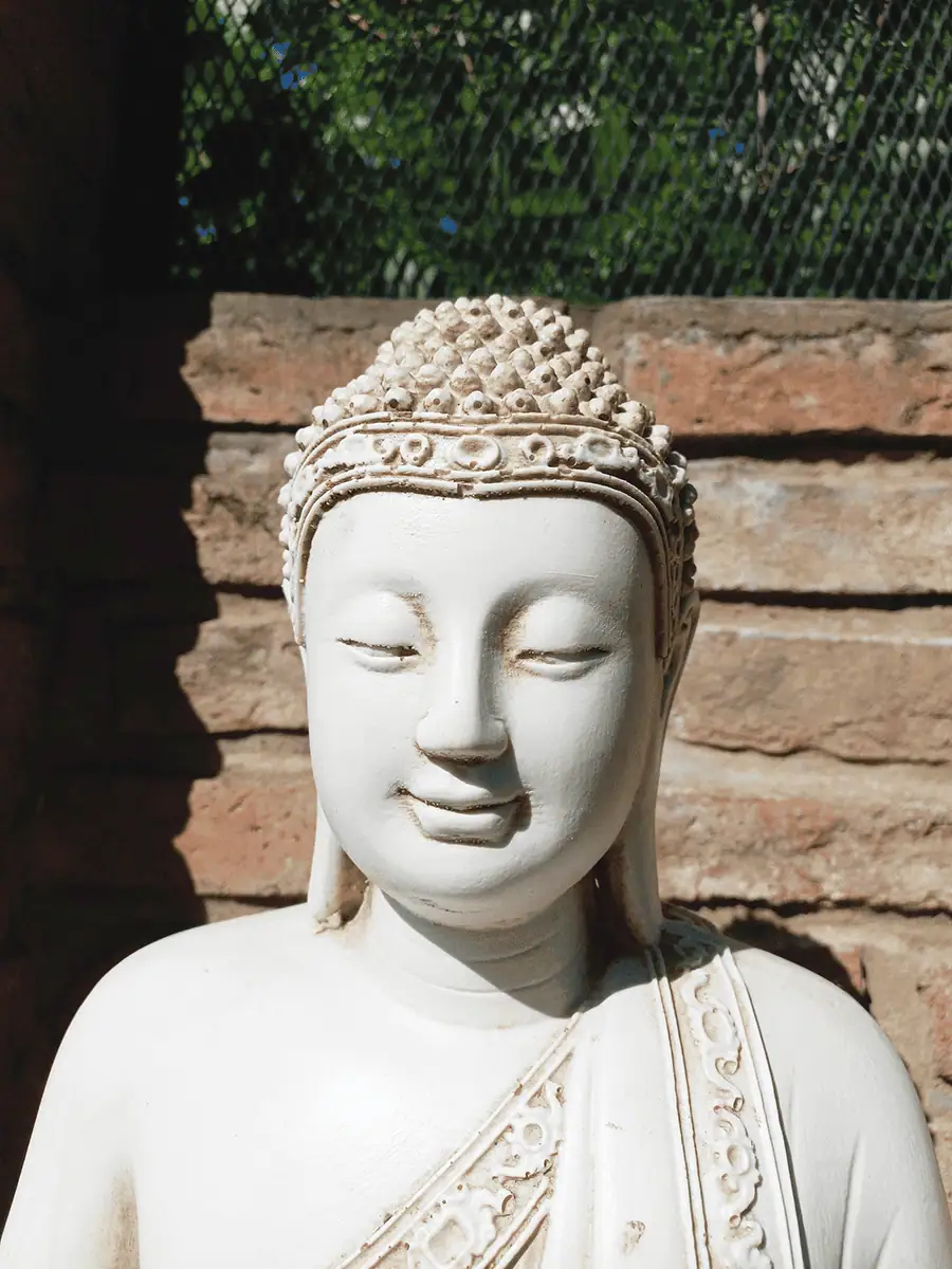 Buda de resina para exterior mediano de Conexión con la Tierra decorando jardín