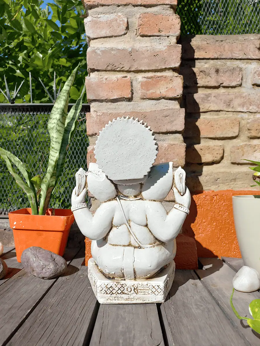 Ganesha de resina para exterior Portectora, Mudra Dhyna, chica para balcón o jardín