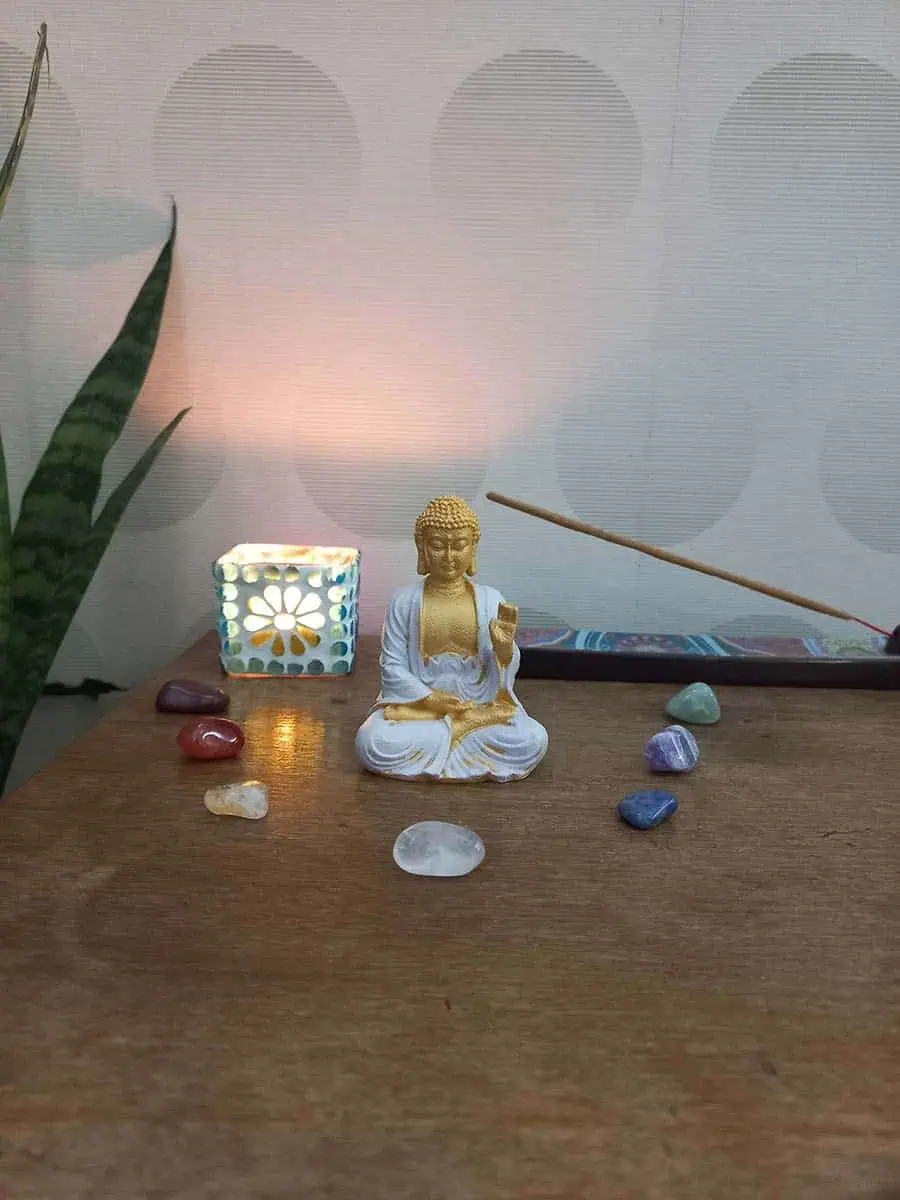 imagen de Buda Mudra Abdhaya rosa