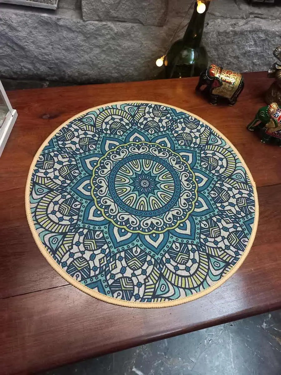 mandala de centro de mesa color verde