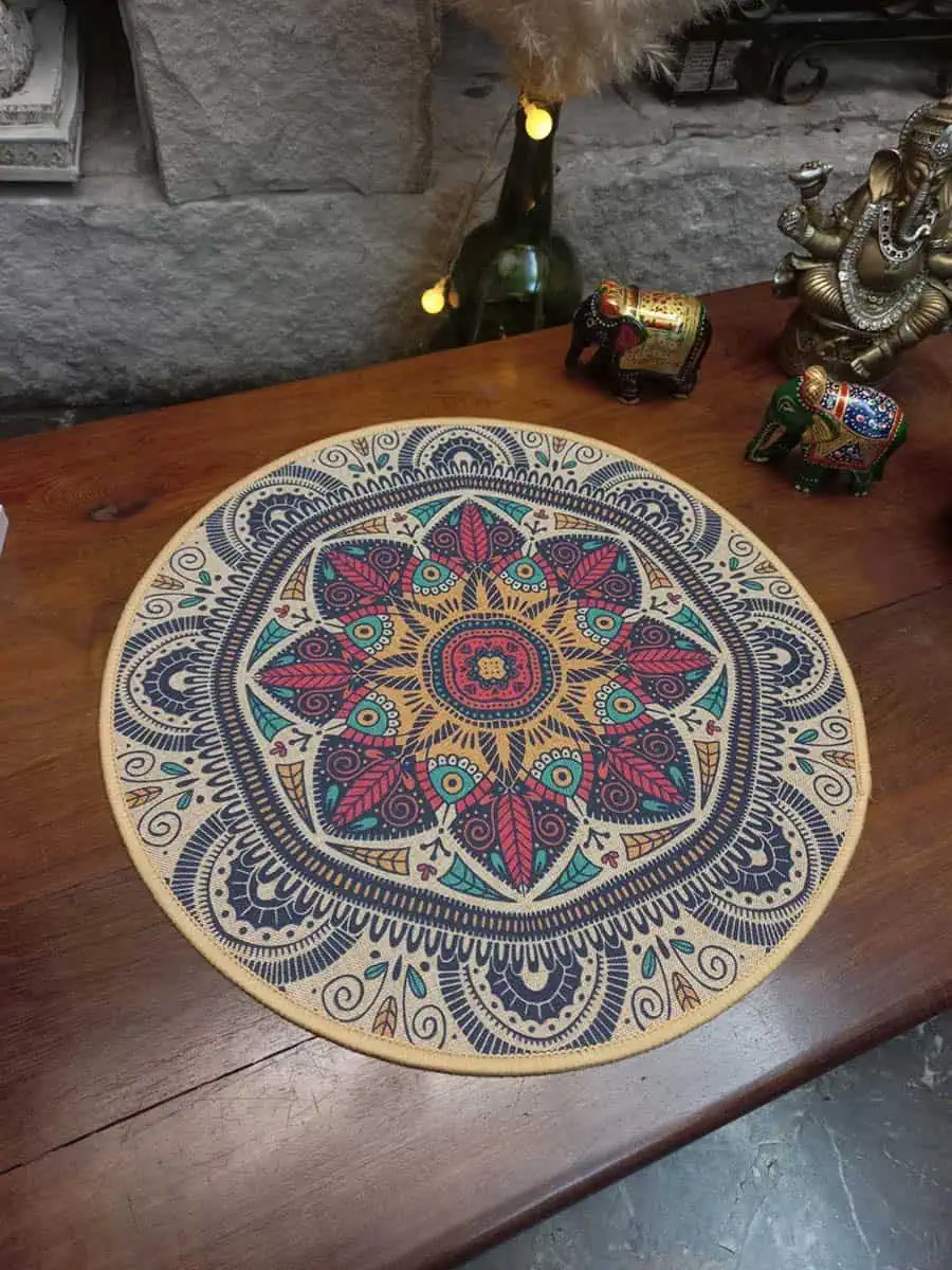 mandala de centro de mesa color verde