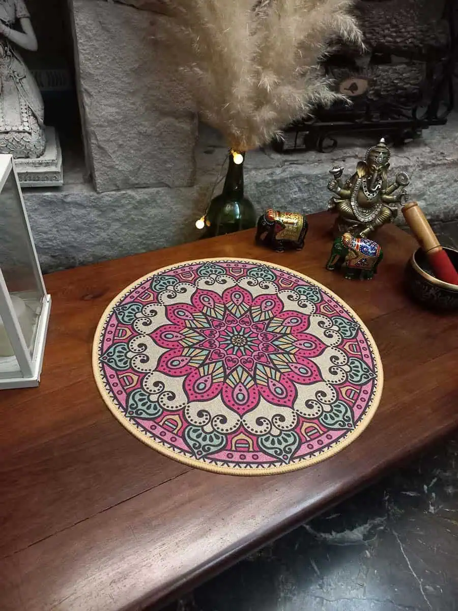 mandala de centro de mesa color verde