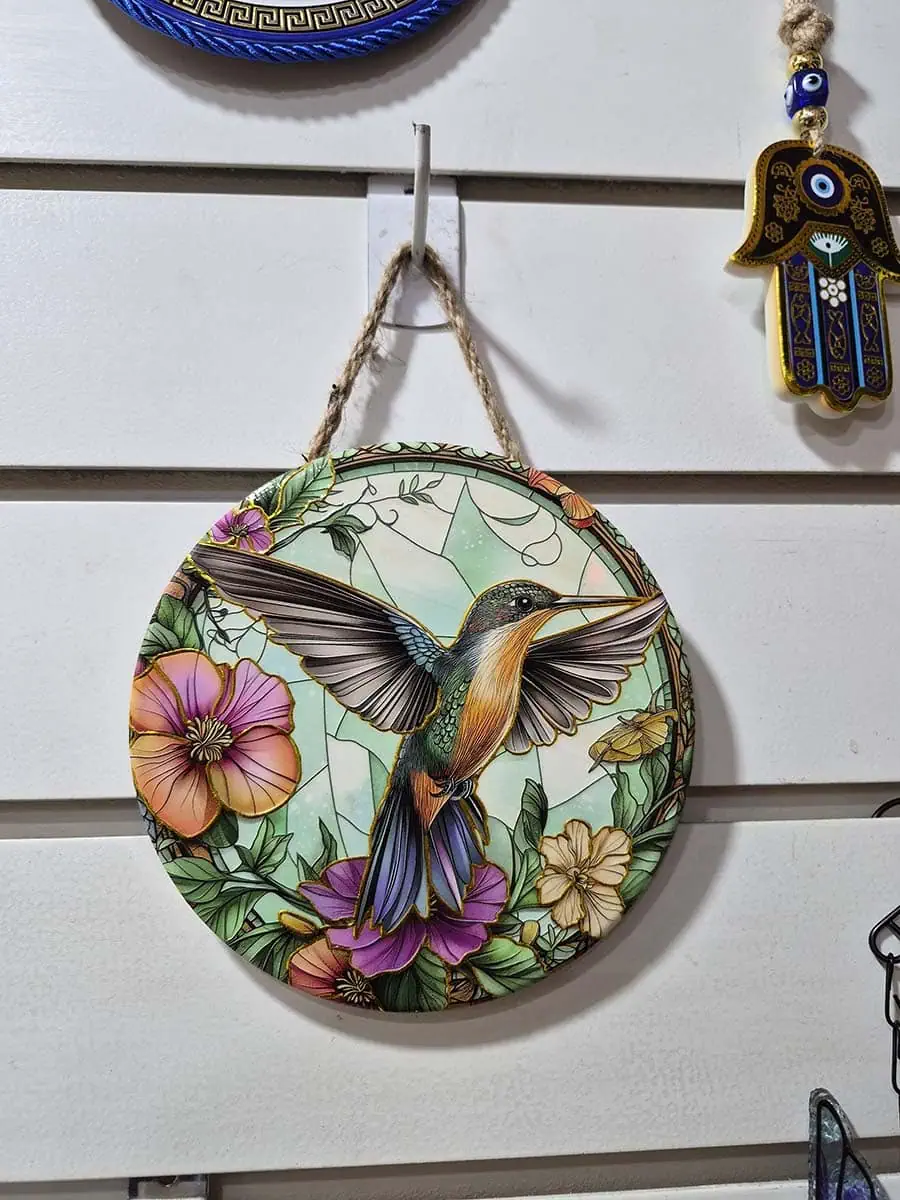 Colgante para pared tipo cuadro de colibri