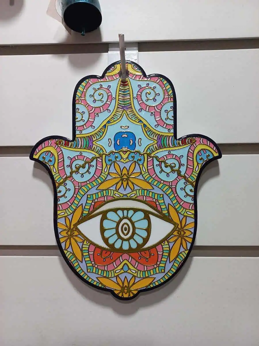 Cuadro de Mano de Fátima colores pastel