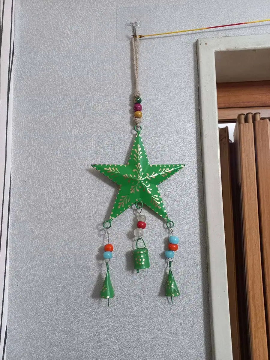 Estrella colgante verde