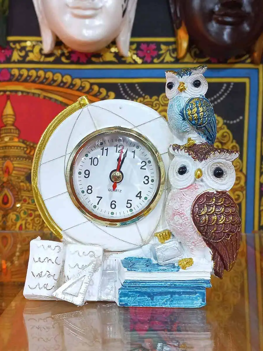 Reloj de Lechuzas Redondo 13cm de alto