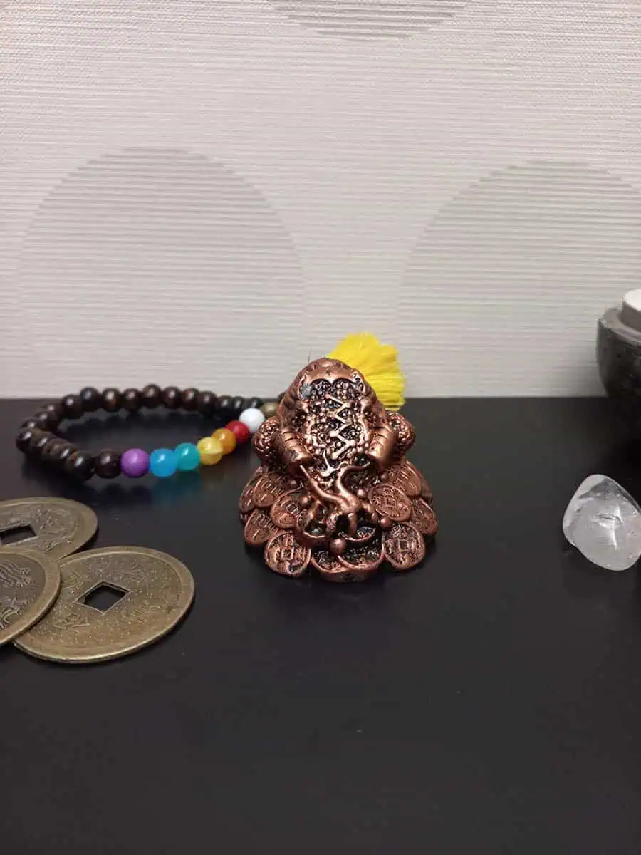 imagen de Rana del dinero Feng Shui en rojizo