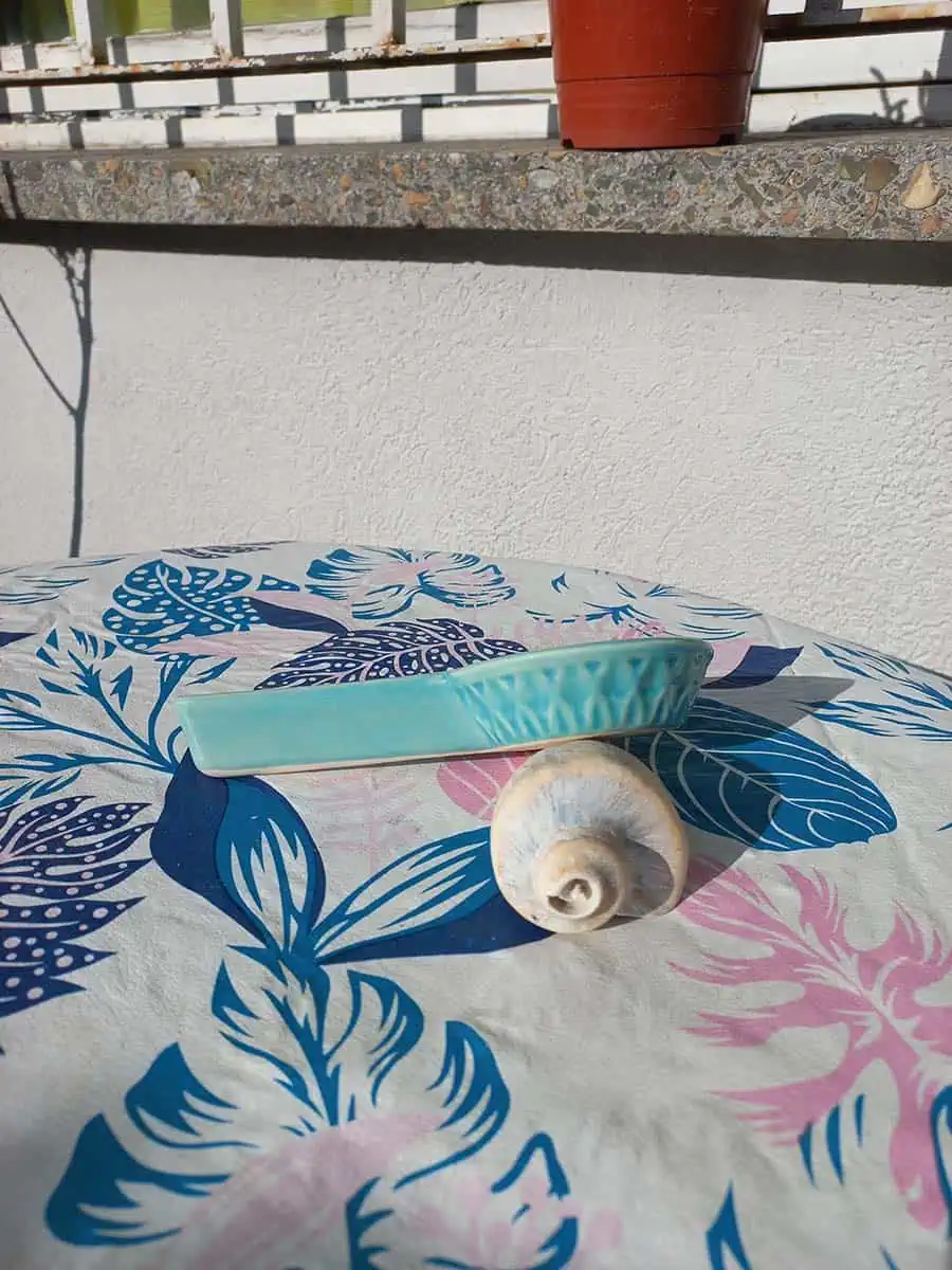 imagen de Sahumador de cerámica celeste